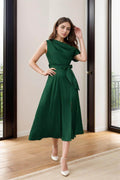 Sheath-Column Tea Length Silk-Like Graduation Dresses CS0540