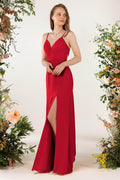 Sheath Sweep-Brush Train Chiffon Bridesmaid Dress CB0466
