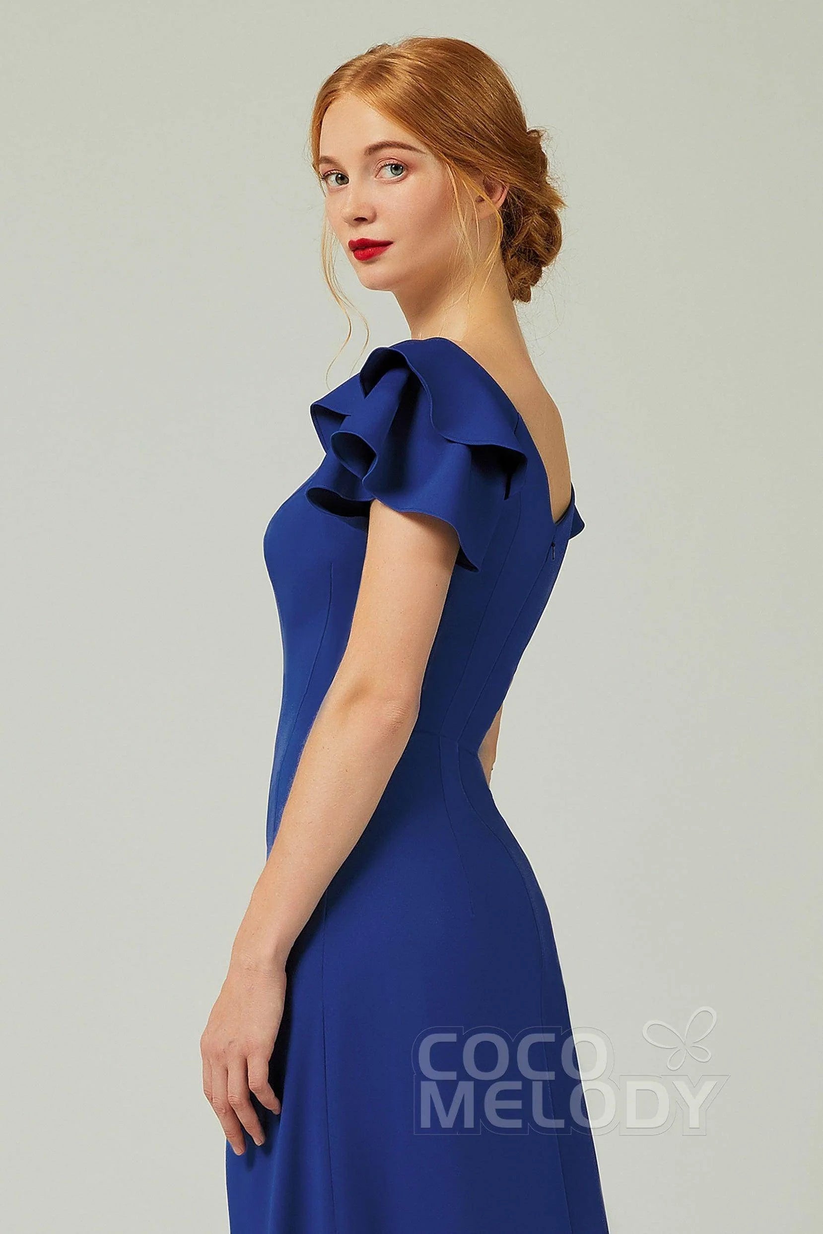 Sheath-Column Floor Length Chiffon Bridesmaid Dress Formal Dresses CB0353