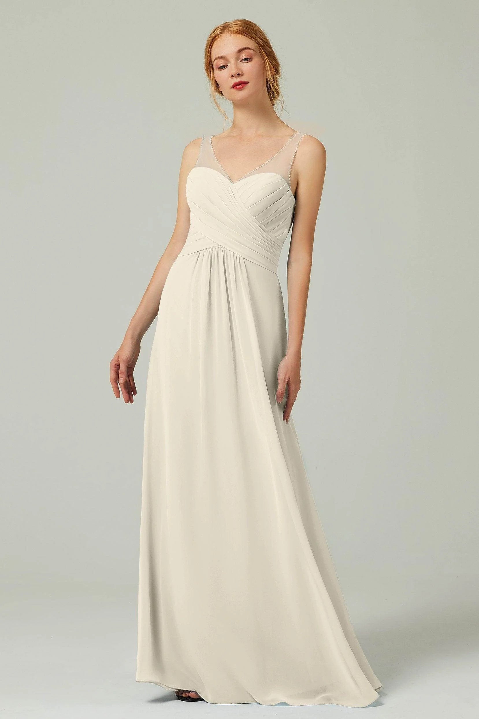 A-Line Floor Length Chiffon Bridesmaid Dress CB0331