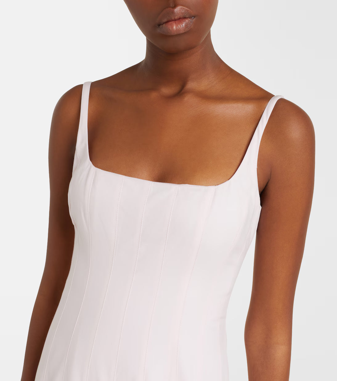 Jacquemus Agave pleated cotton poplin midi dress