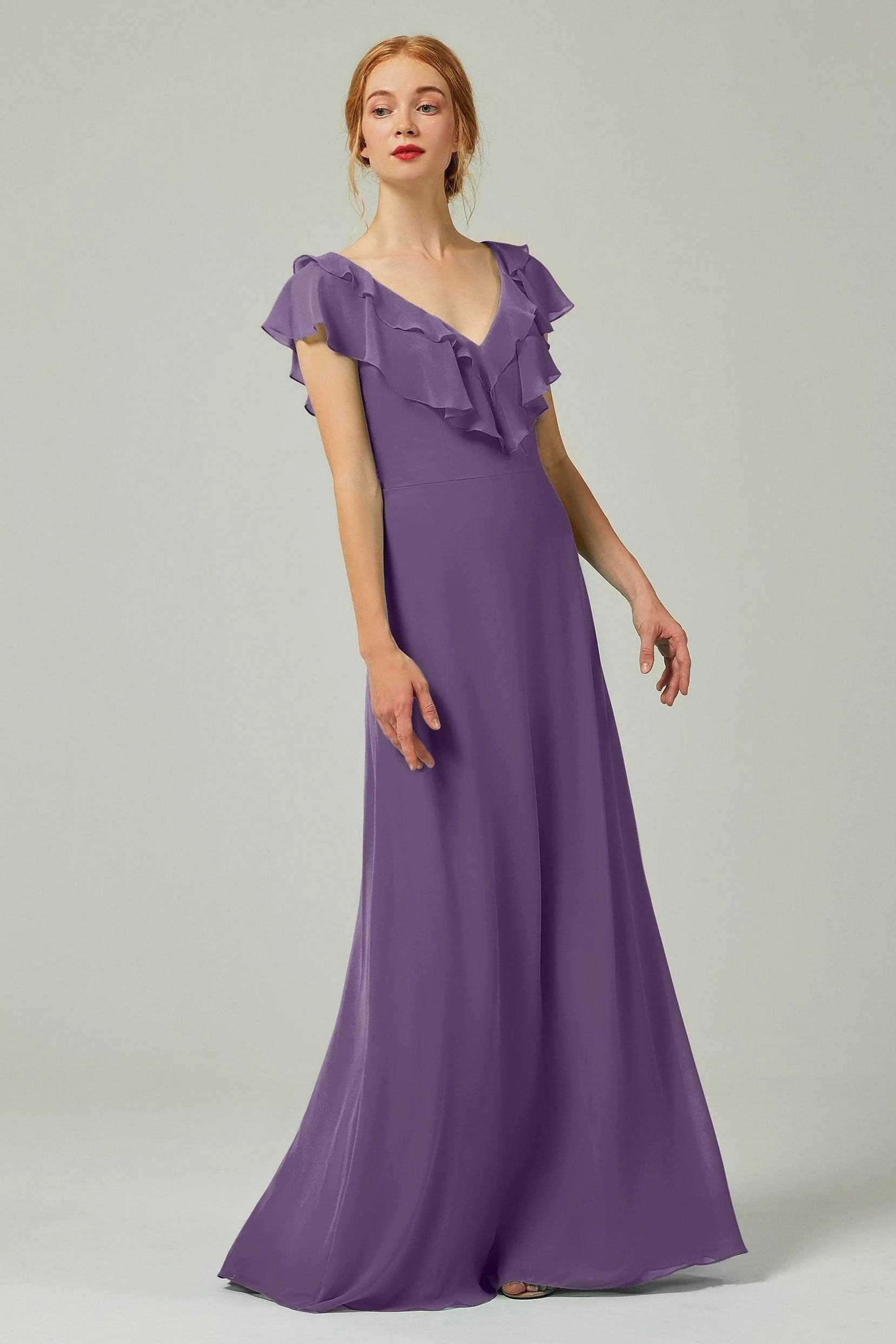 A-Line Floor Length Chiffon Bridesmaid Dress CB0323