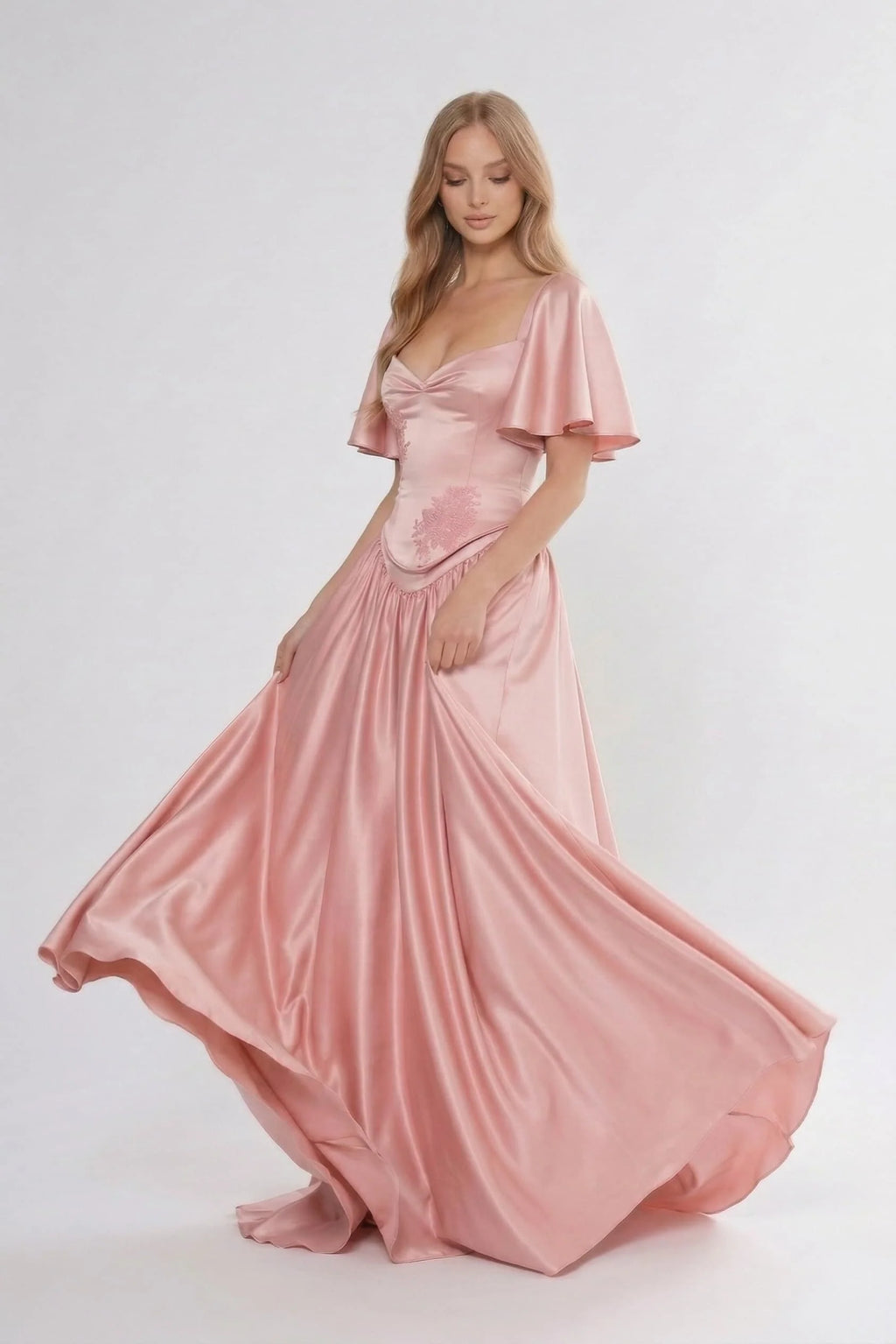 A-Line Floor Length Soft Satin Bridesmaid Dress CG0316BM
