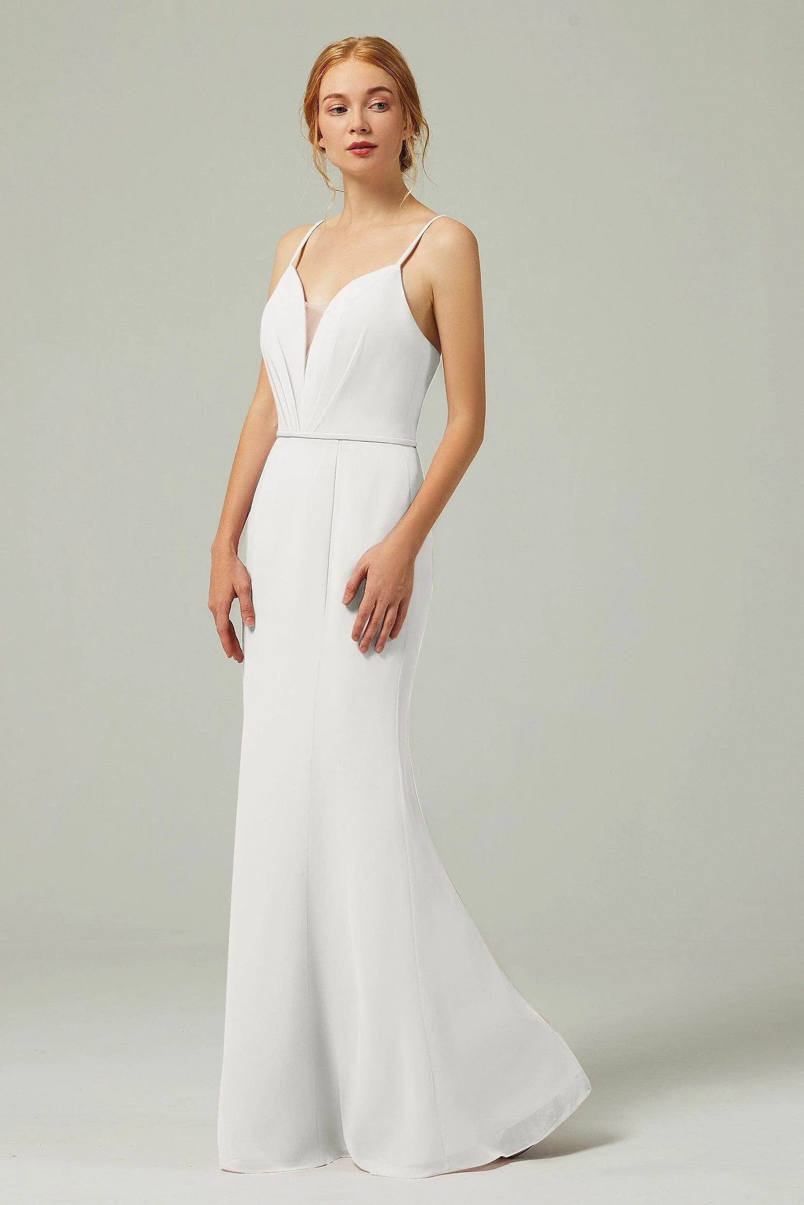Trumpet-Mermaid Floor Length Chiffon Bridesmaid Dress CB0319