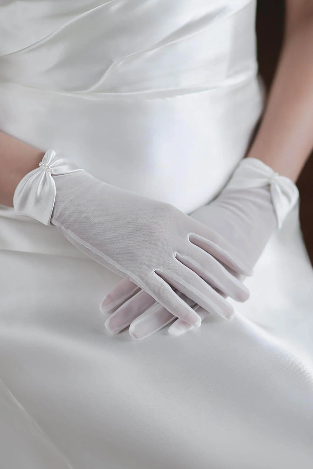 Fingertips Wrist Length Polyester Wedding Gloves CD0096