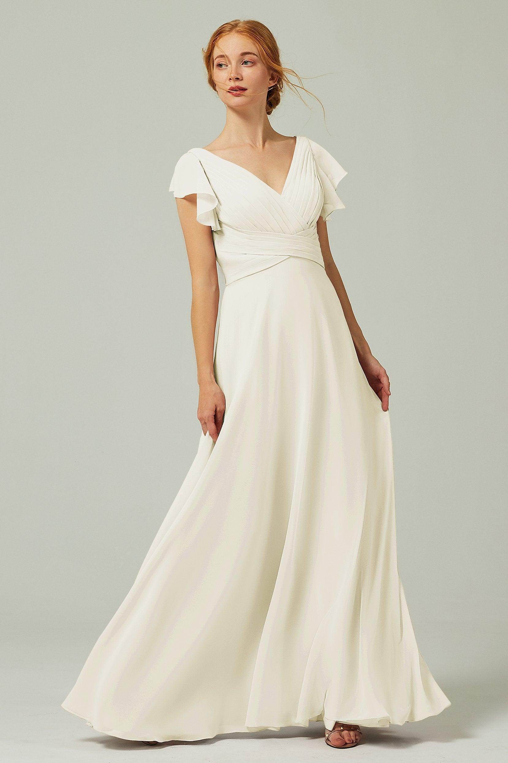 A-Line Floor Length Chiffon Bridesmaid Dress CB0302