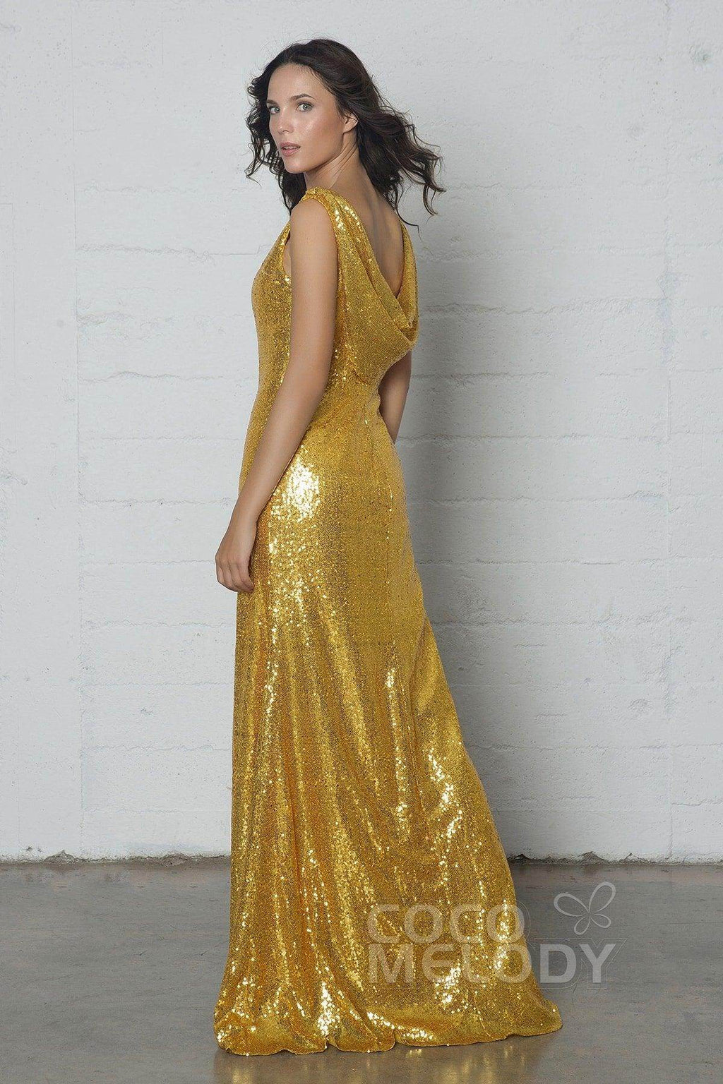 Sheath-Column Floor Length Sequined Dress COZF17020