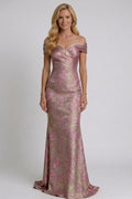 Sheath-Column Floor Length Jacquard Mother of the Bride Dress CM0416