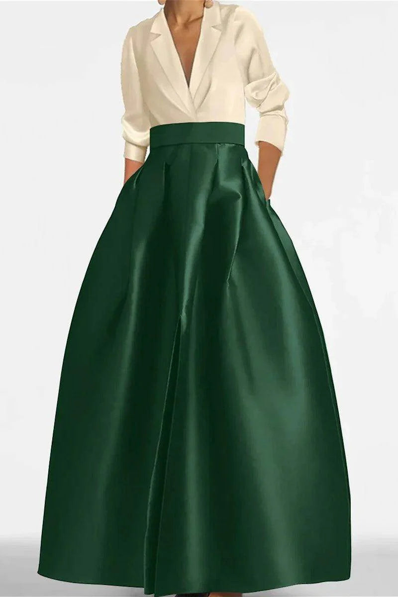 A Line Jewel Neck V-Neck Long Sleeves Mother Dresses CM0342