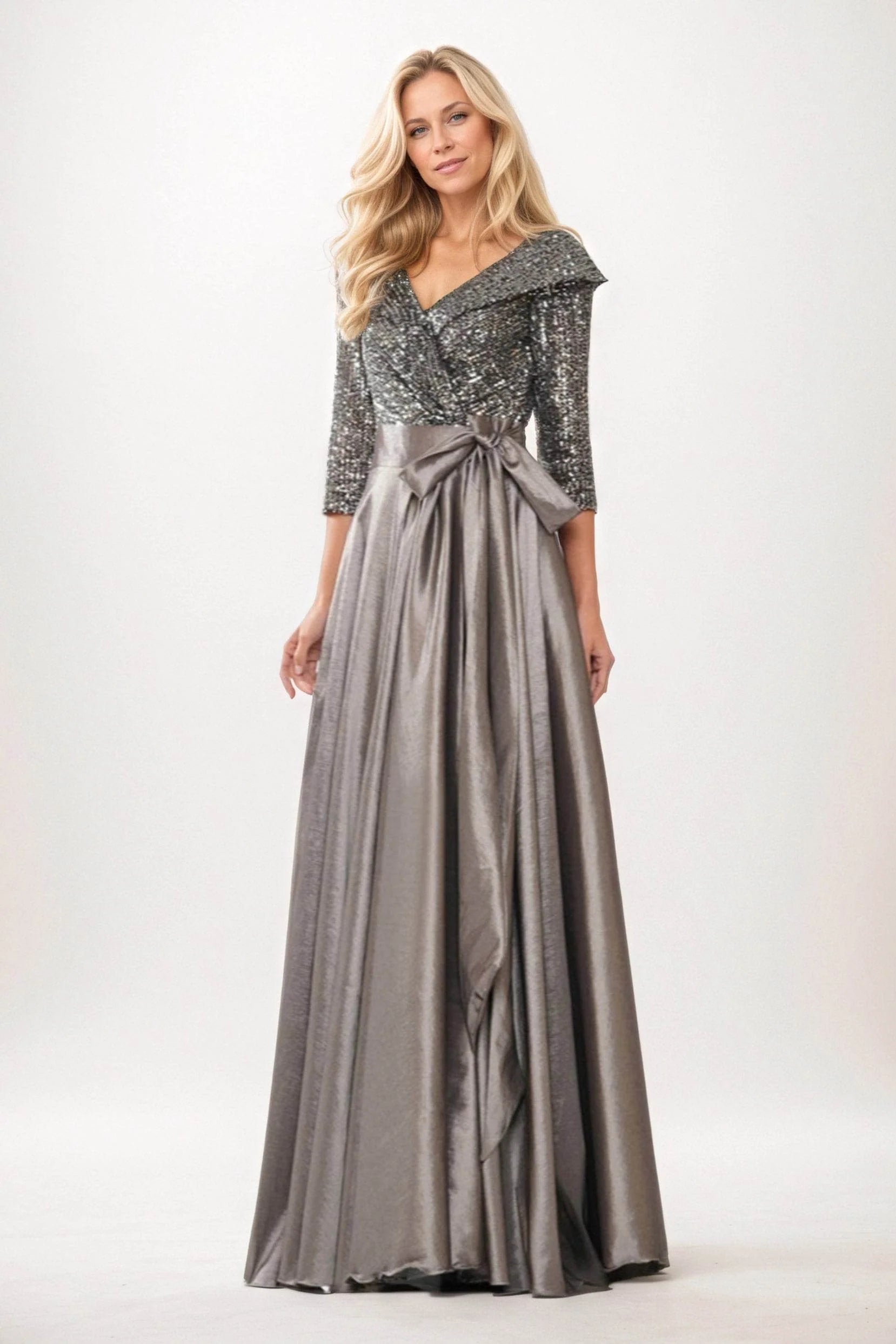 A-Line Maxi Sequined Mother of the Bride Dresses CM0399