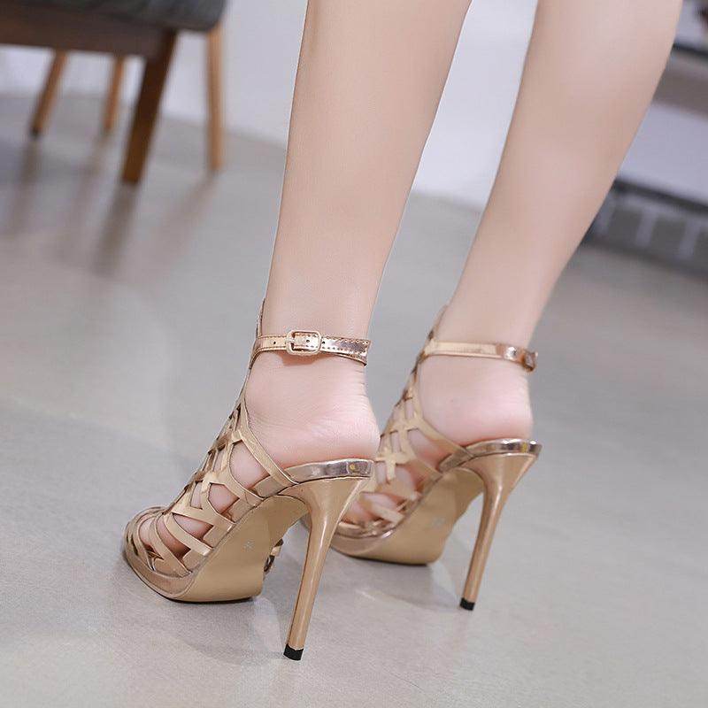 Metallic Pointy Stiletto heel Sandals 635843042313