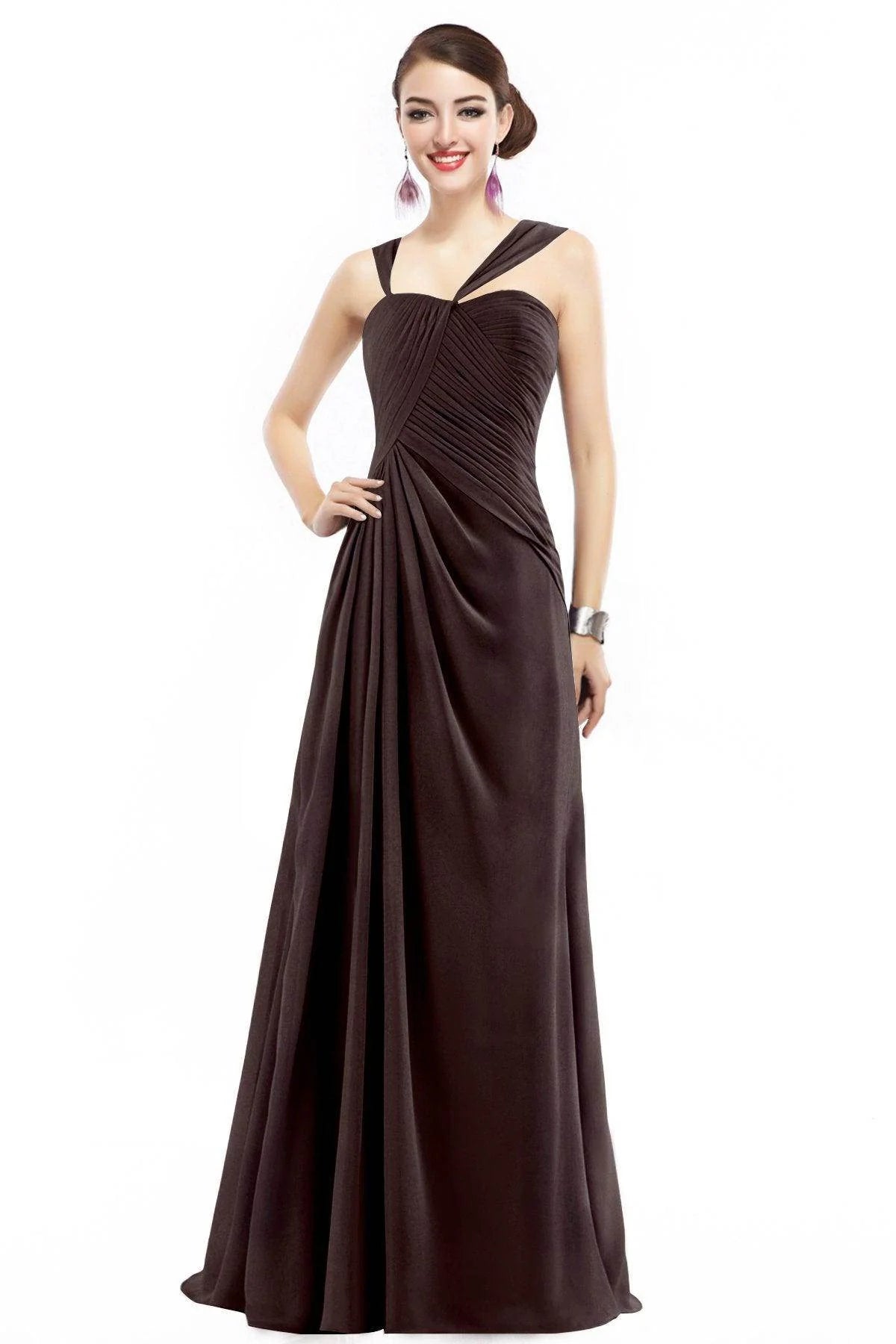 Sheath Floor Length Chiffon Bridesmaid Dress COZF1401F