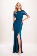 Mermaid Maxi Knitted Fabric Mother Of The Bride Dress CM0307