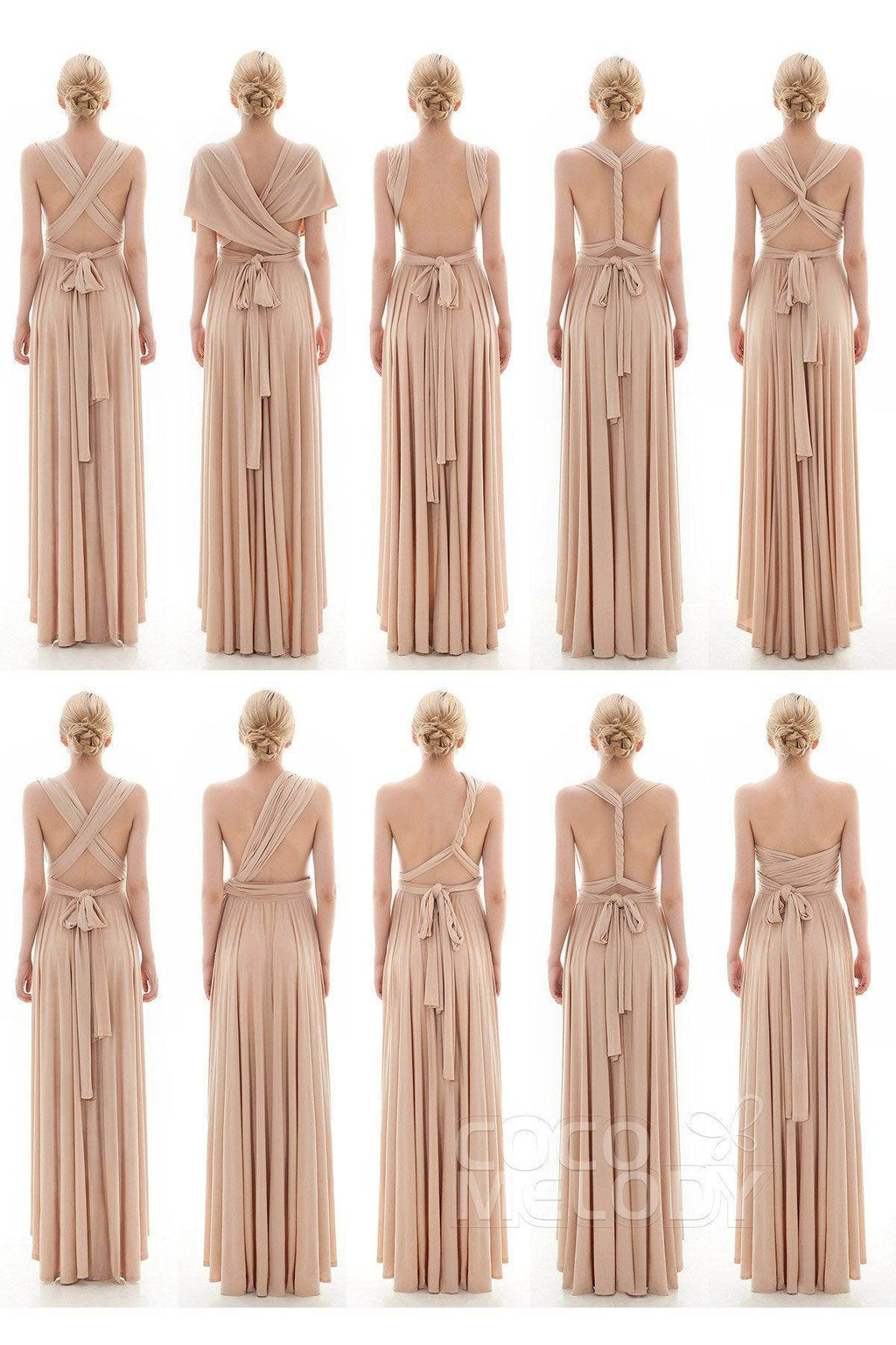 Asymmetrical High-Low Knitted Bridesmaid Dress COED16001
