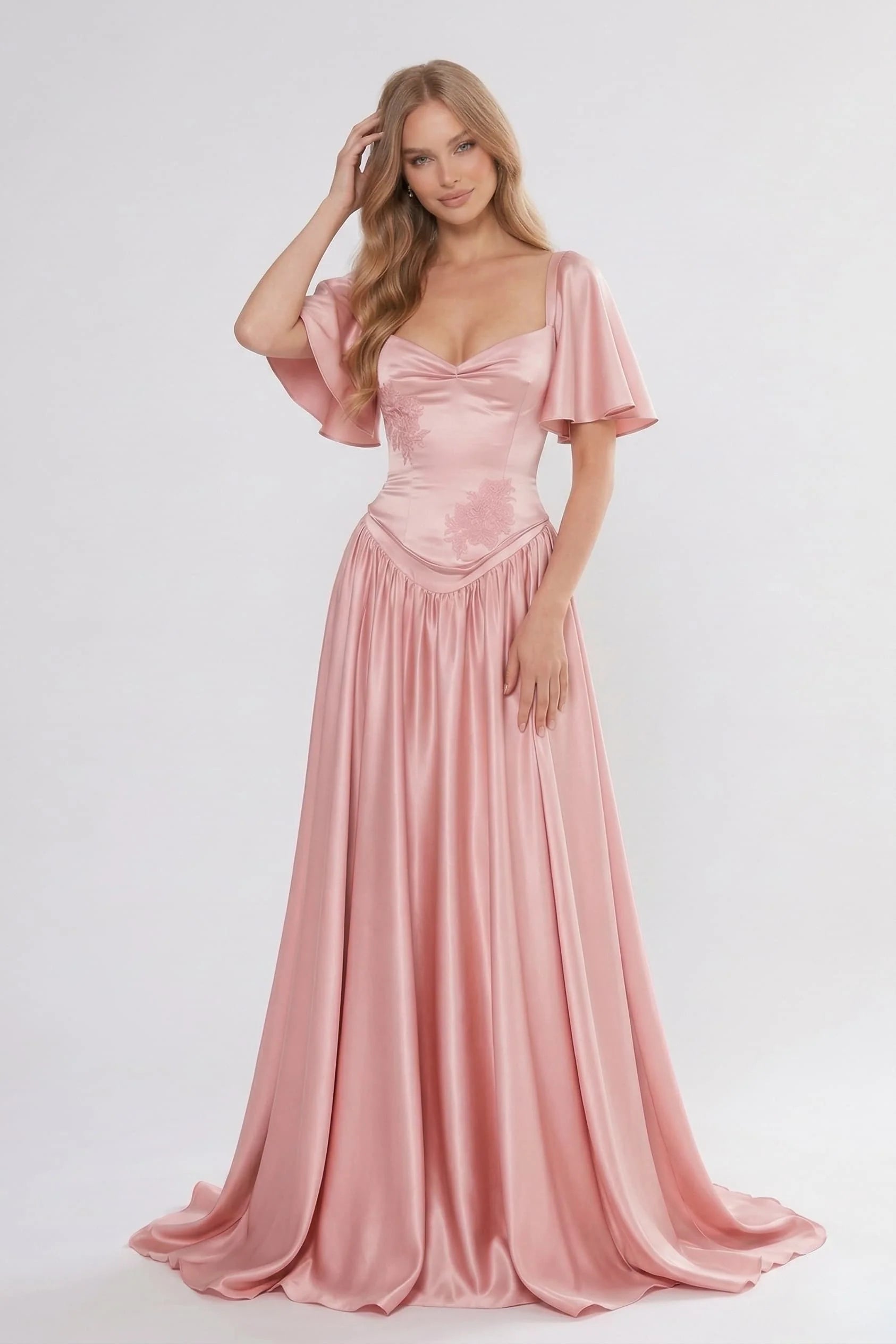 A-Line Floor Length Soft Satin Bridesmaid Dress CG0316BM