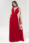 A-Line Floor Length Chiffon Bridesmaid Dress Formal Dresses CB0565