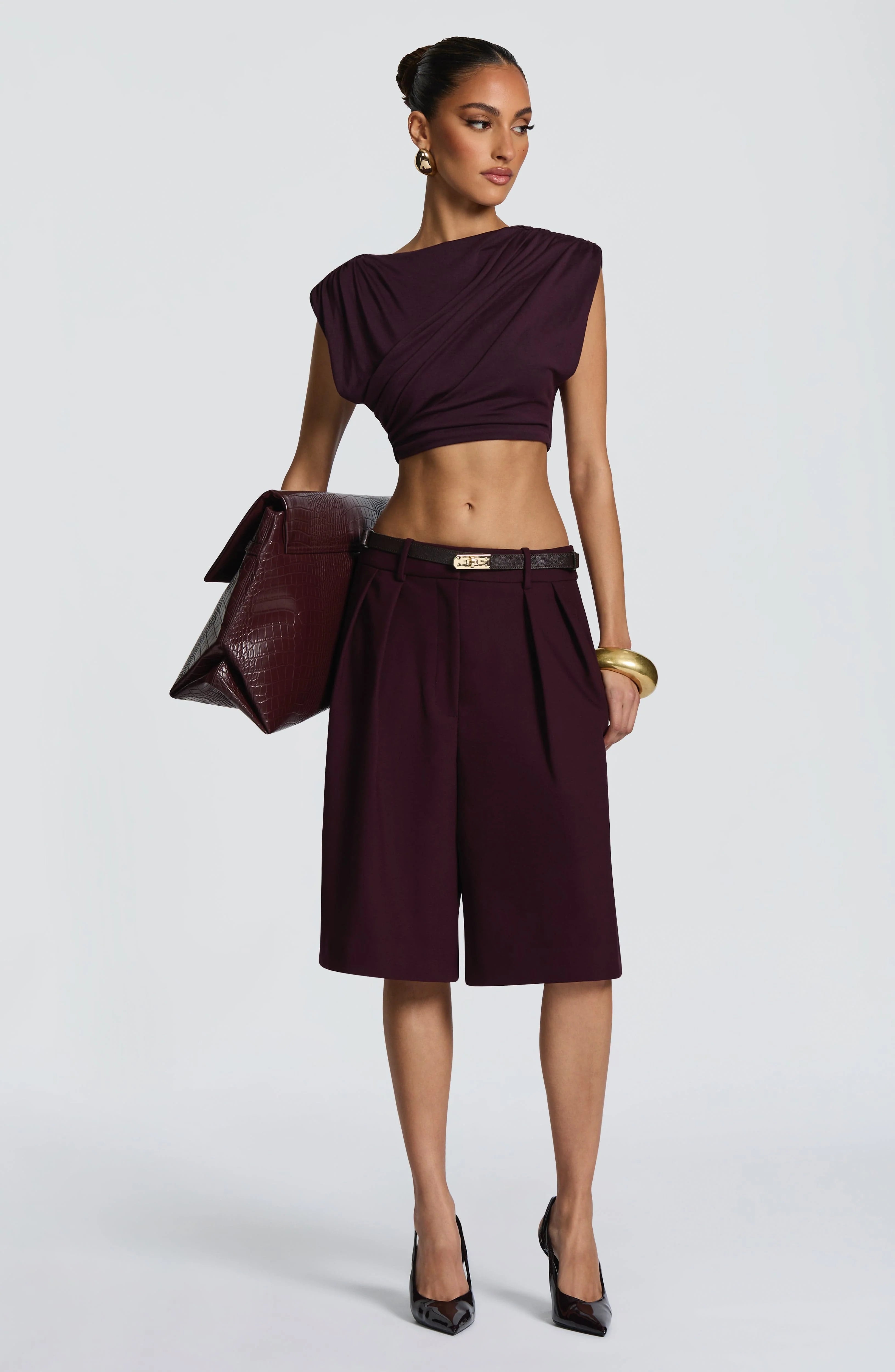 Ausra Bermuda Shorts - Plum