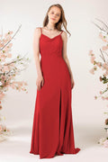 Sheath Sweep-Brush Train Chiffon Bridesmaid Dress CB0457
