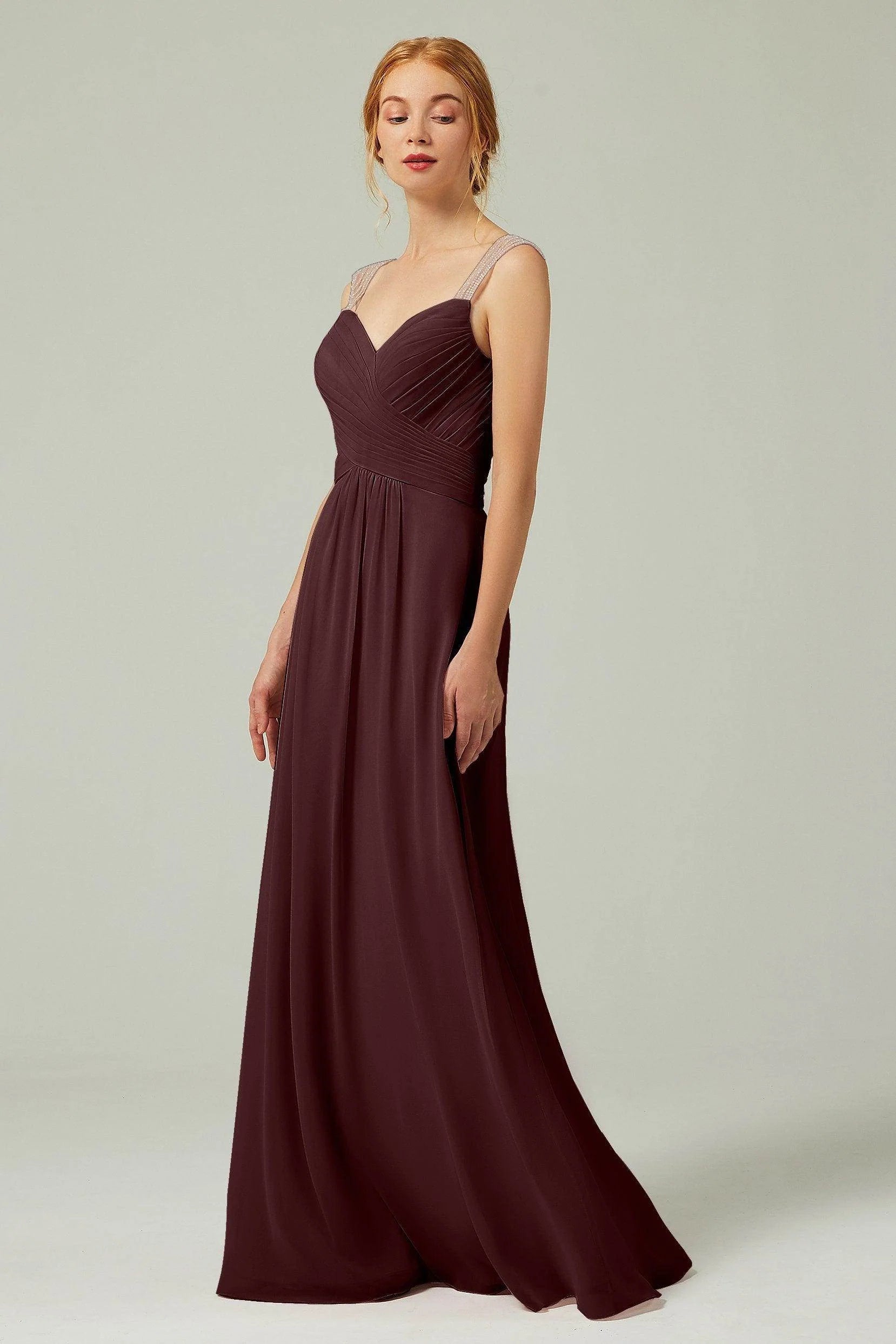 A-Line Floor Length Chiffon Bridesmaid Dress CB0316