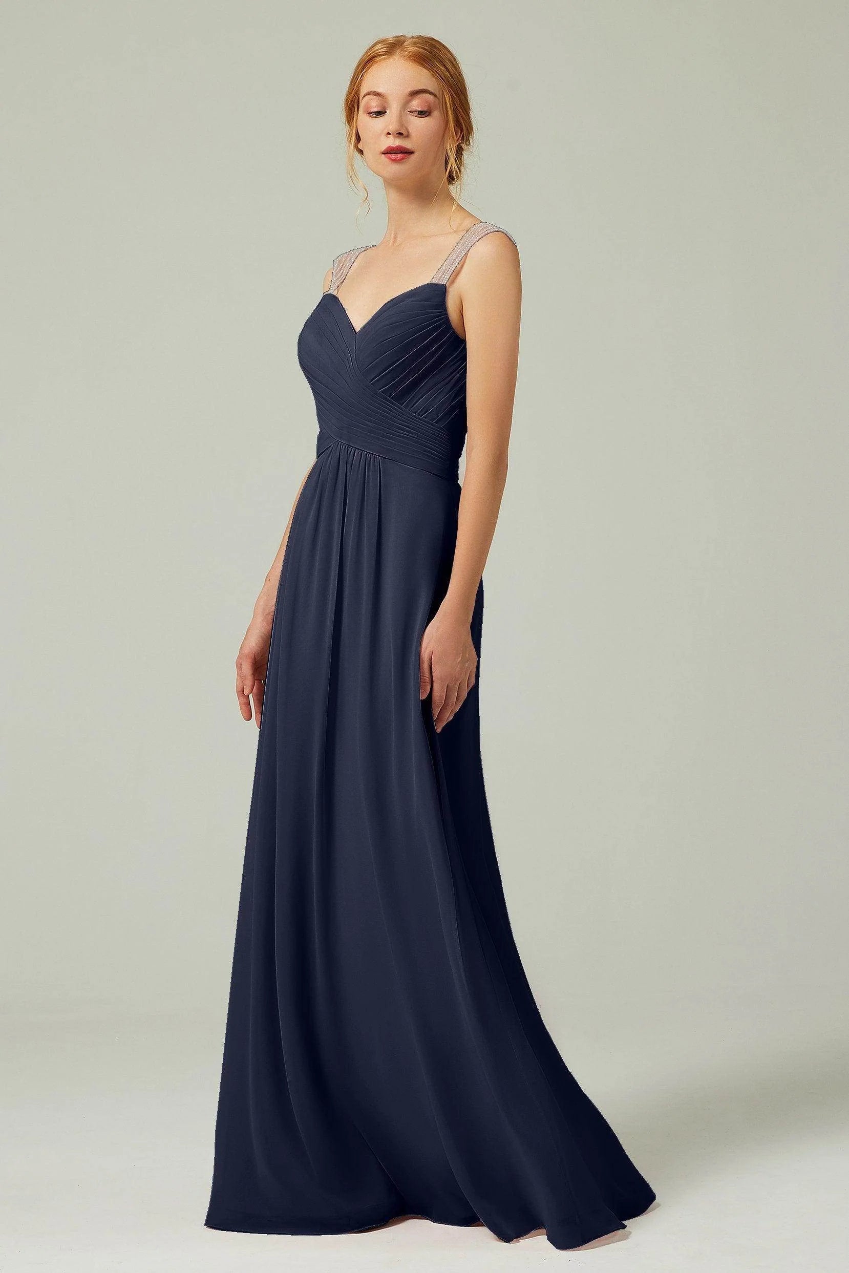 A-Line Floor Length Chiffon Bridesmaid Dress CB0316