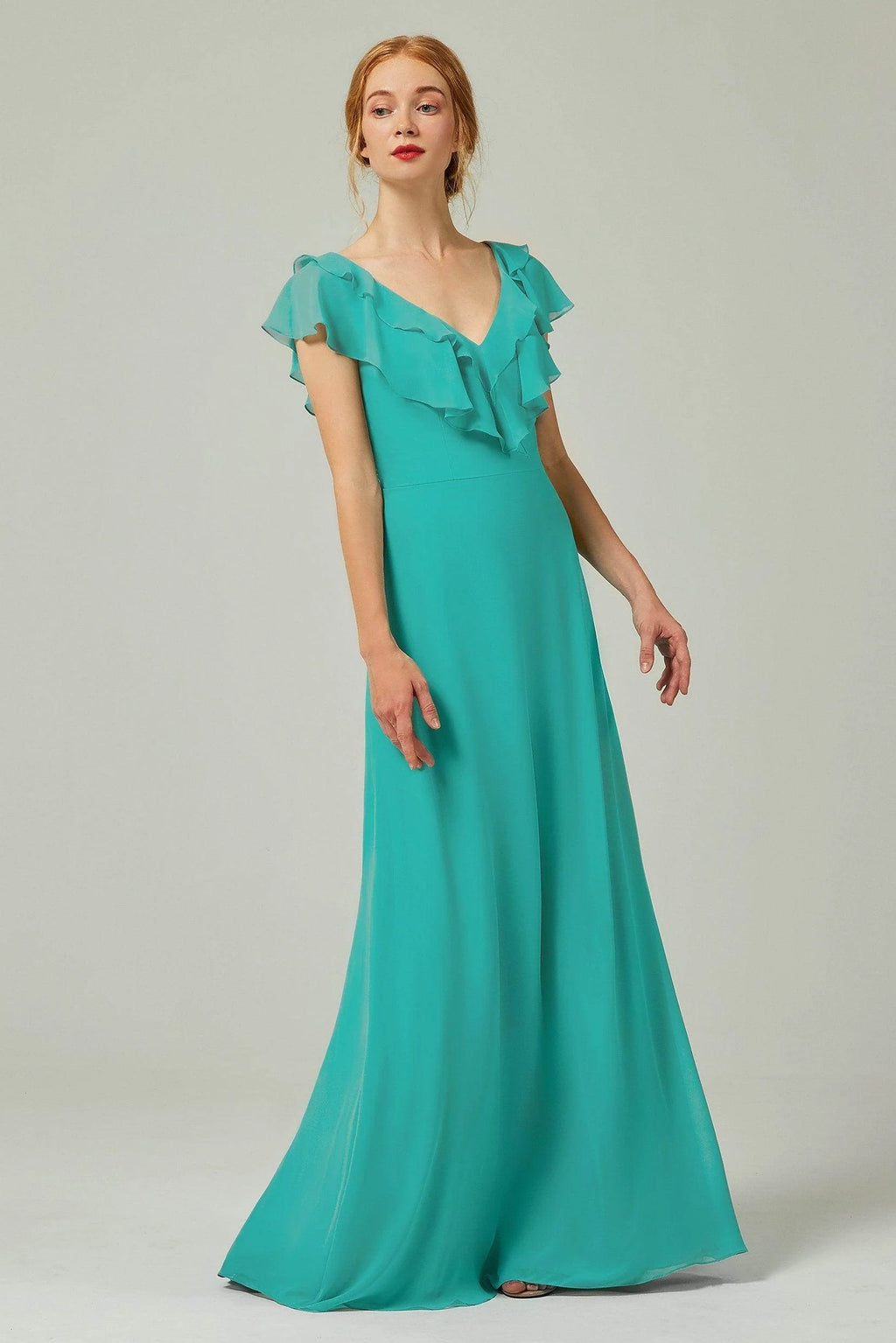 A-Line Floor Length Chiffon Bridesmaid Dress CB0323