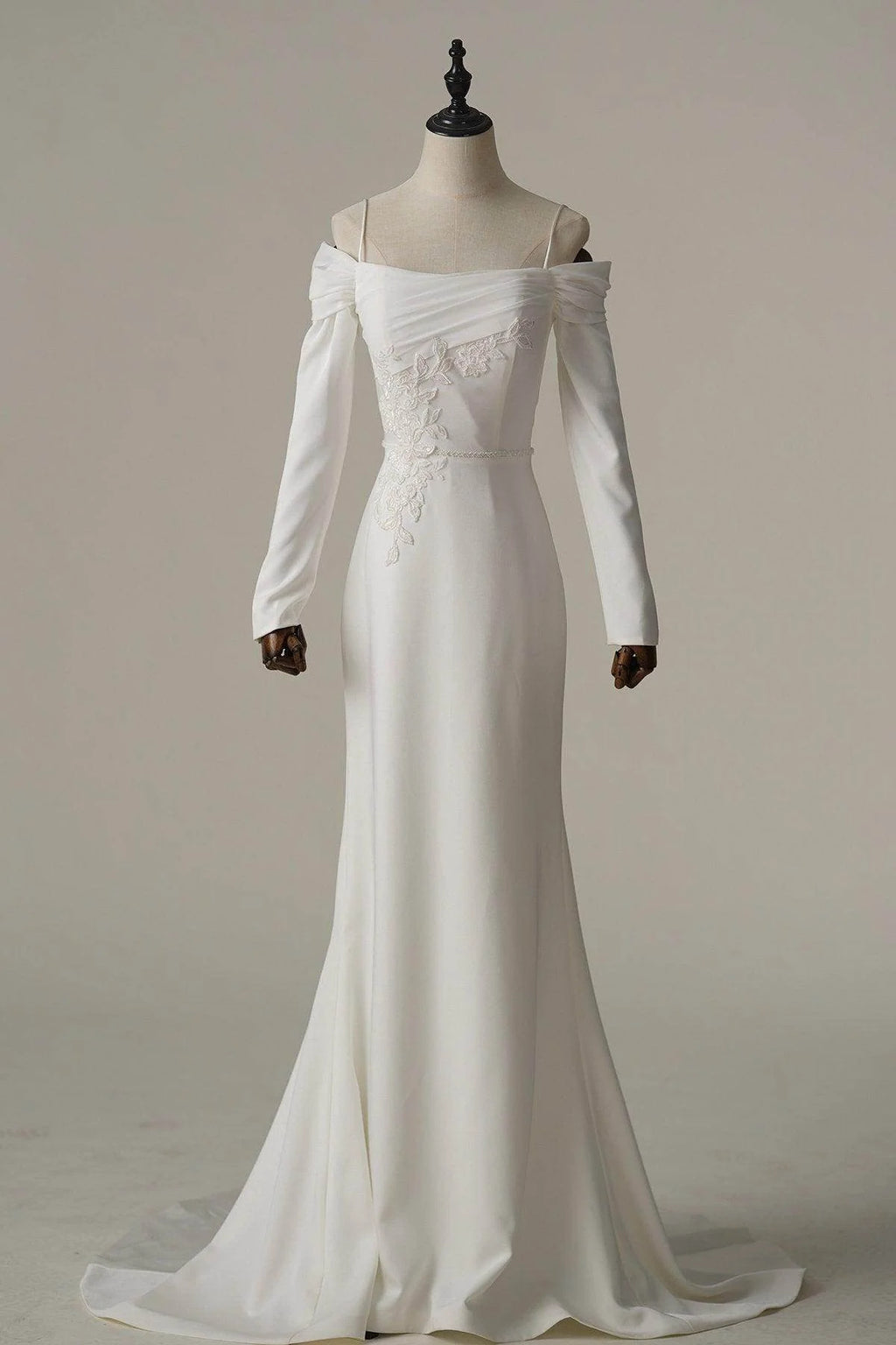 Trumpet-Mermaid Court Train Satin Wedding Dress CW3088