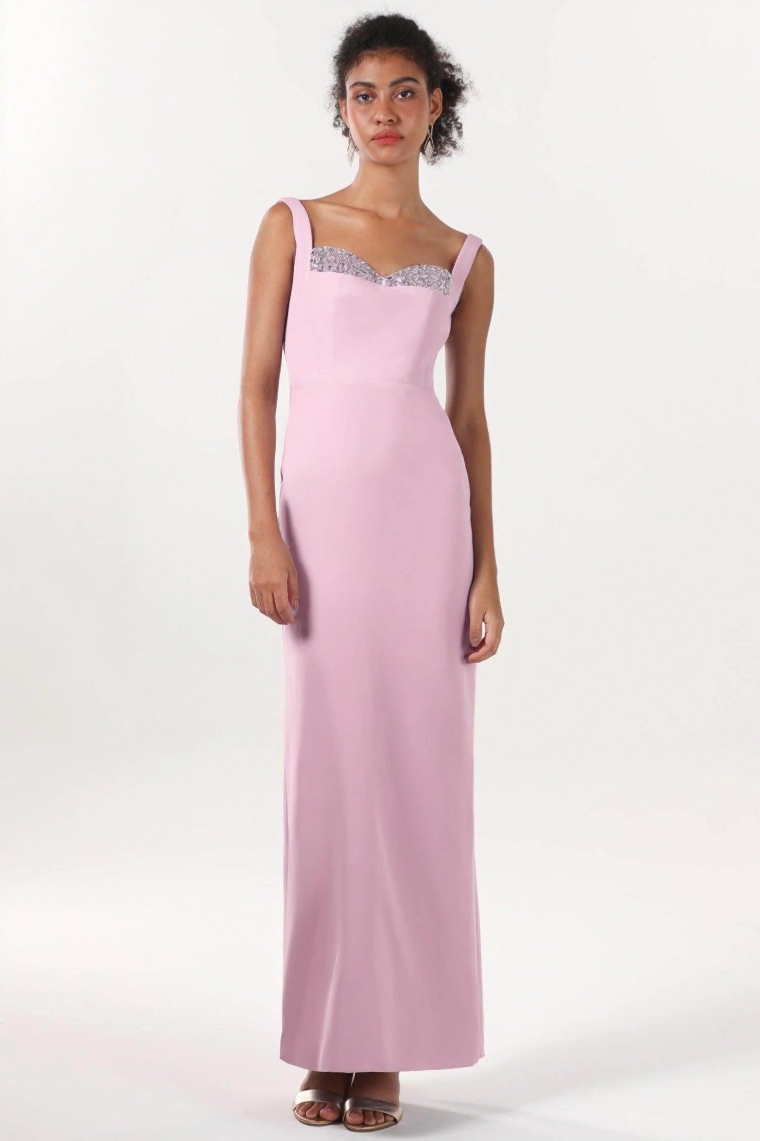 Sheath-Column Maxi Stretch Crepe Formal Dress CS0590