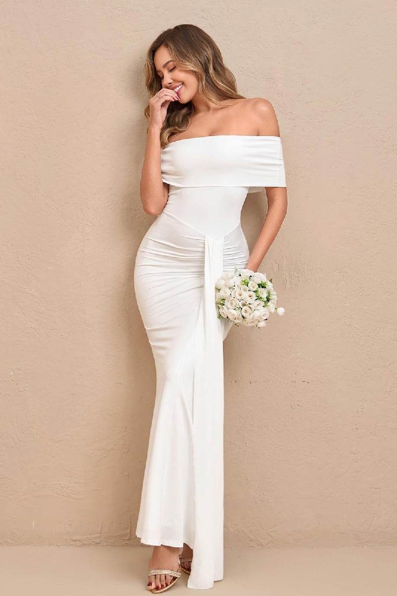 Sheath-Column Elastic Cloth Maxi Formal Wedding Guest Dresses B0FL2J69MM