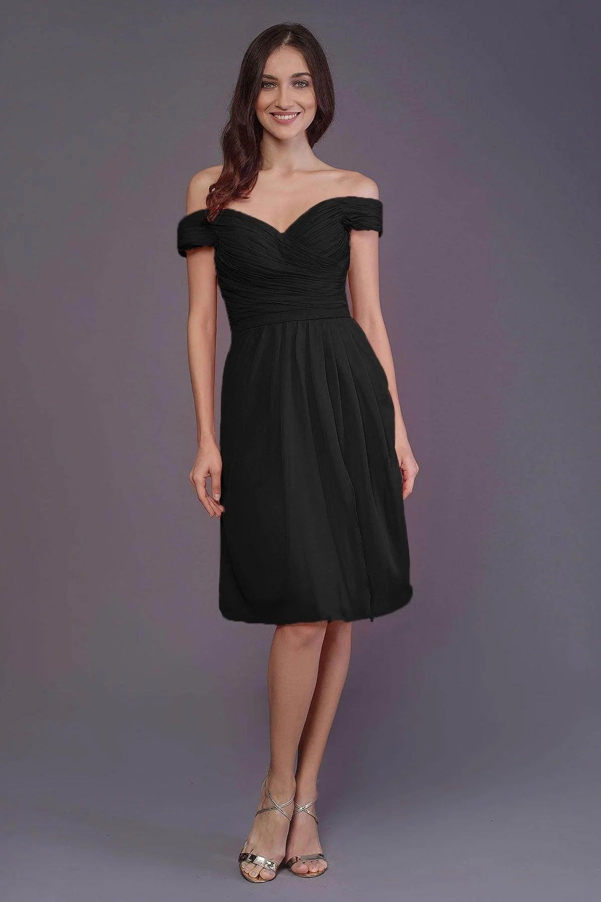 Sheath-Column Knee Length Short Bridesmaid Dress PR3485