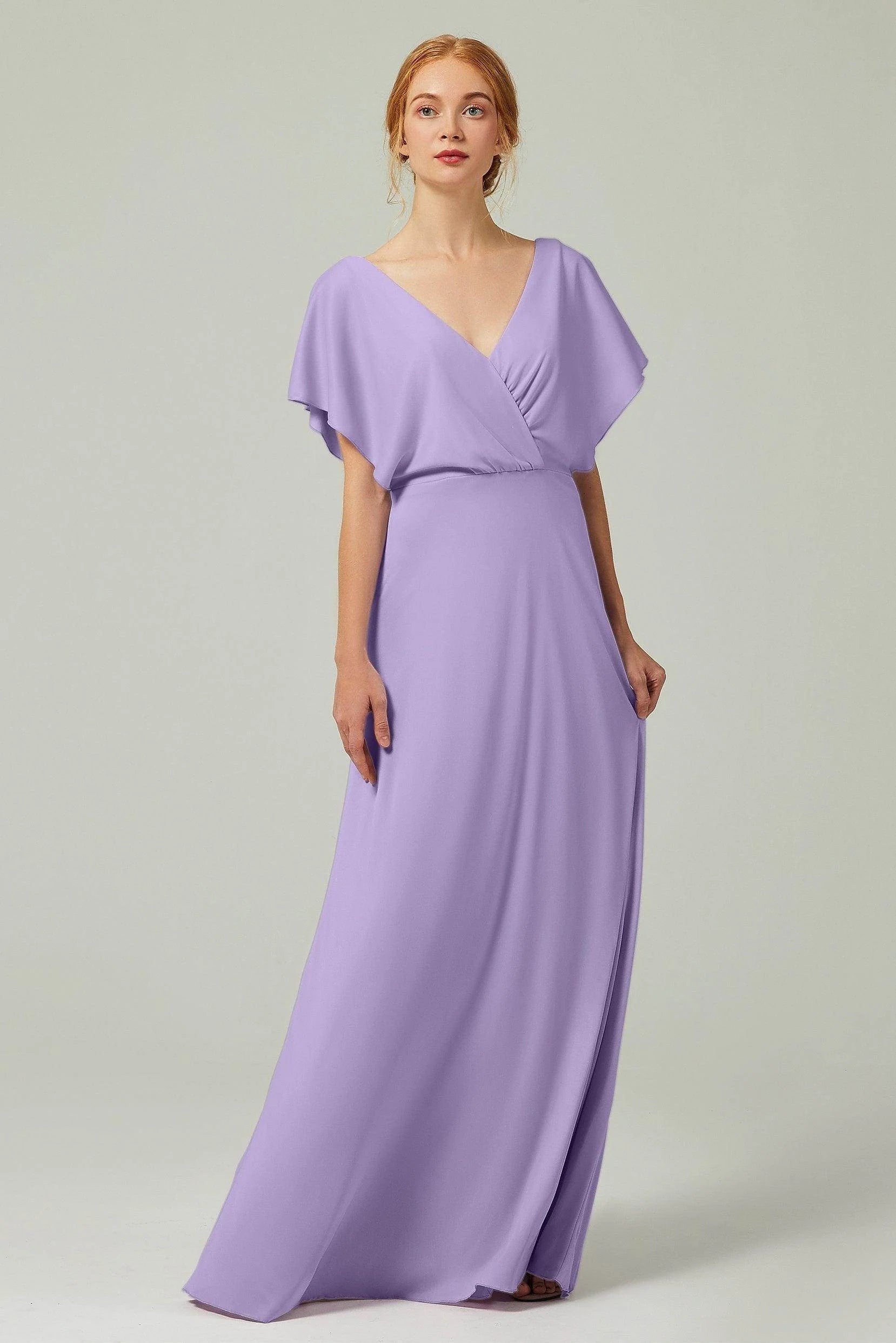 A-Line Floor Length Chiffon Bridesmaid Dress CB0351