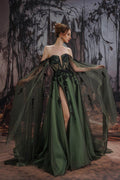 A-Line Court Train Sequined Lace Tulle Wedding Dress CW3352