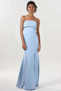 Trumpet-Mermaid Sweep-Brush Train Stretch Crepe Formal Dress CS0591