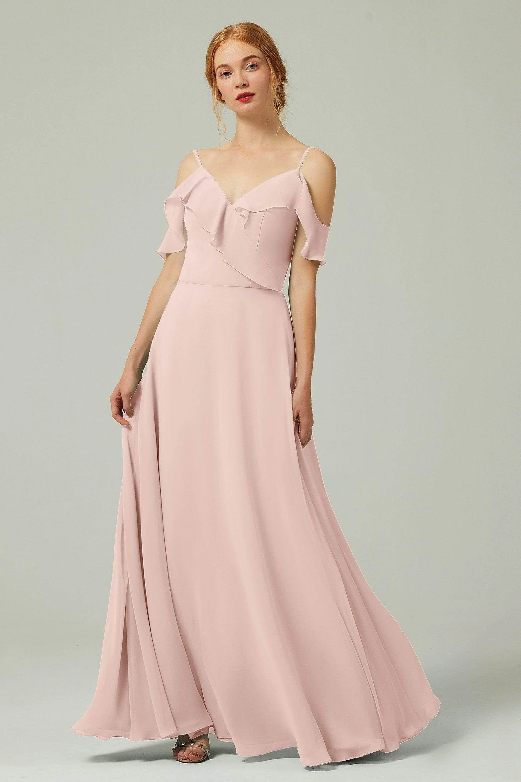 A-Line Floor Length Chiffon Bridesmaid Dress CB0326