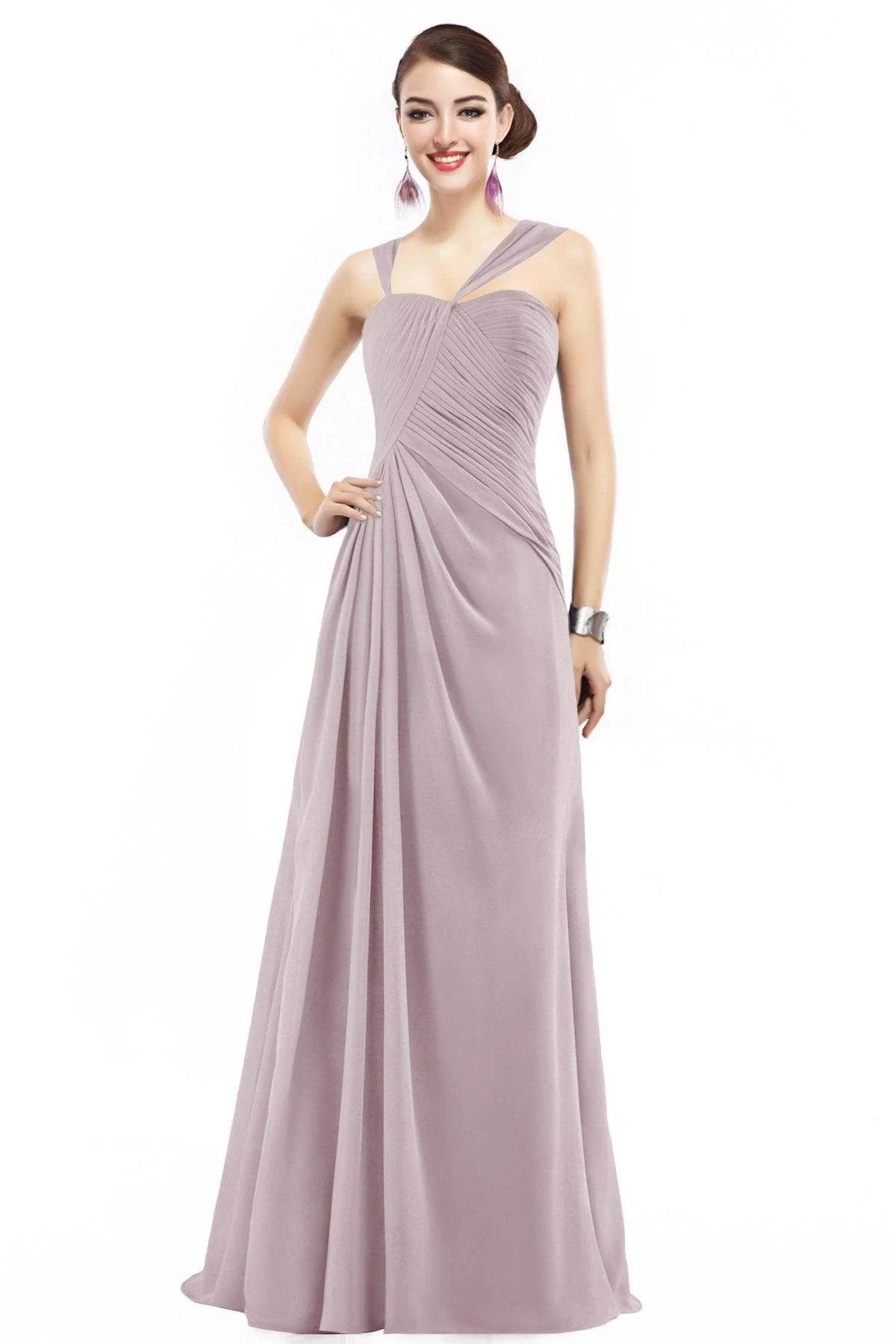 Sheath Floor Length Chiffon Bridesmaid Dress COZF1401F