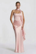 Sheath-Column Floor Length Acetate Satin Wedding Guest Dress CG0306