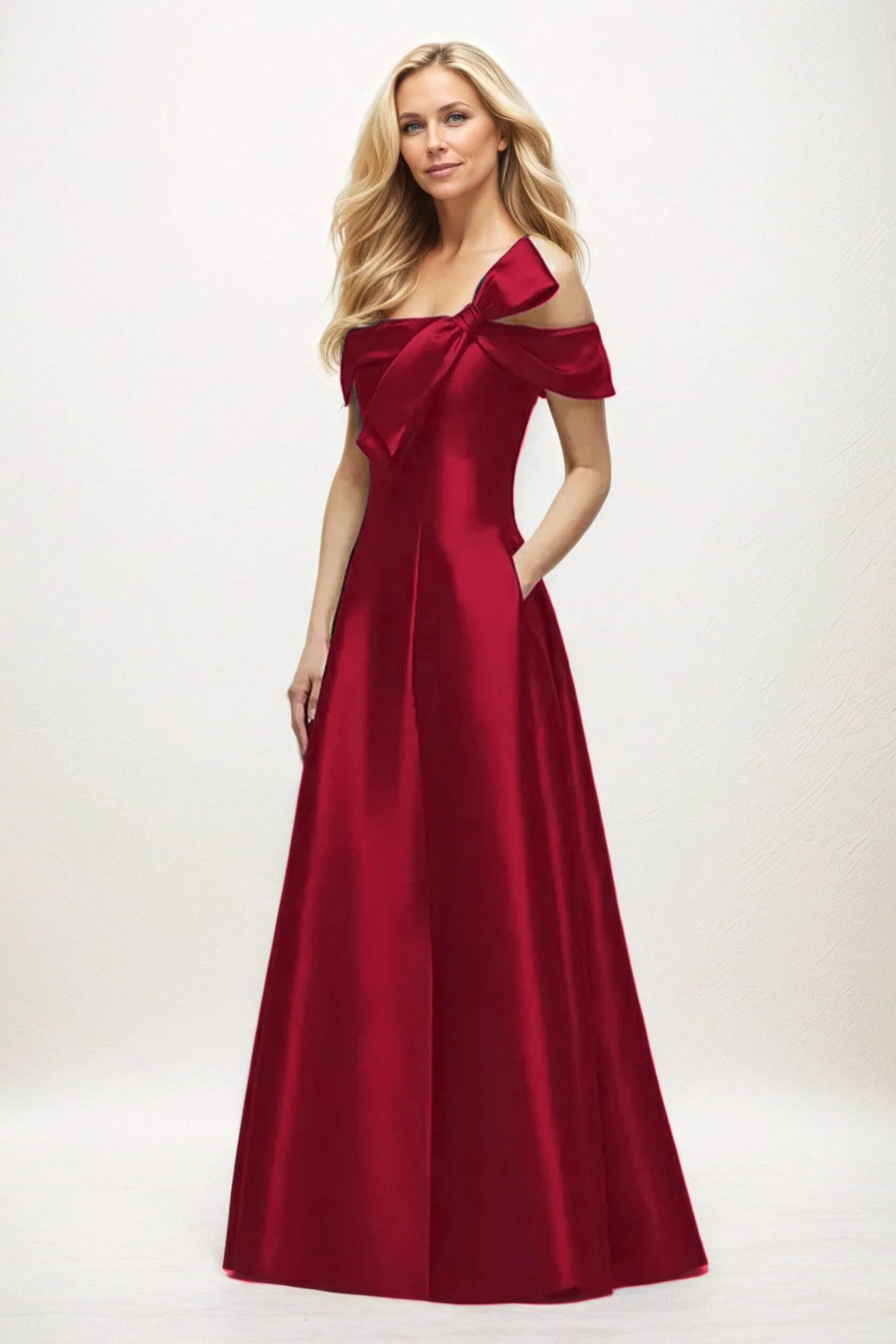 A-Line Maxi Satin Mother of the Bride Dresses CM0397