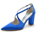 Chunky Heel 8.5cm Silk-Like Shoes CK0198
