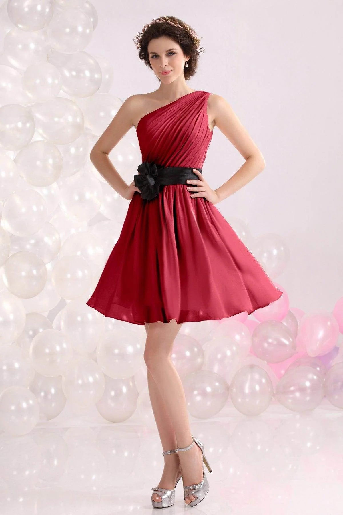 A-Line Short-Mini Chiffon Bridesmaids Dress COZB1301C