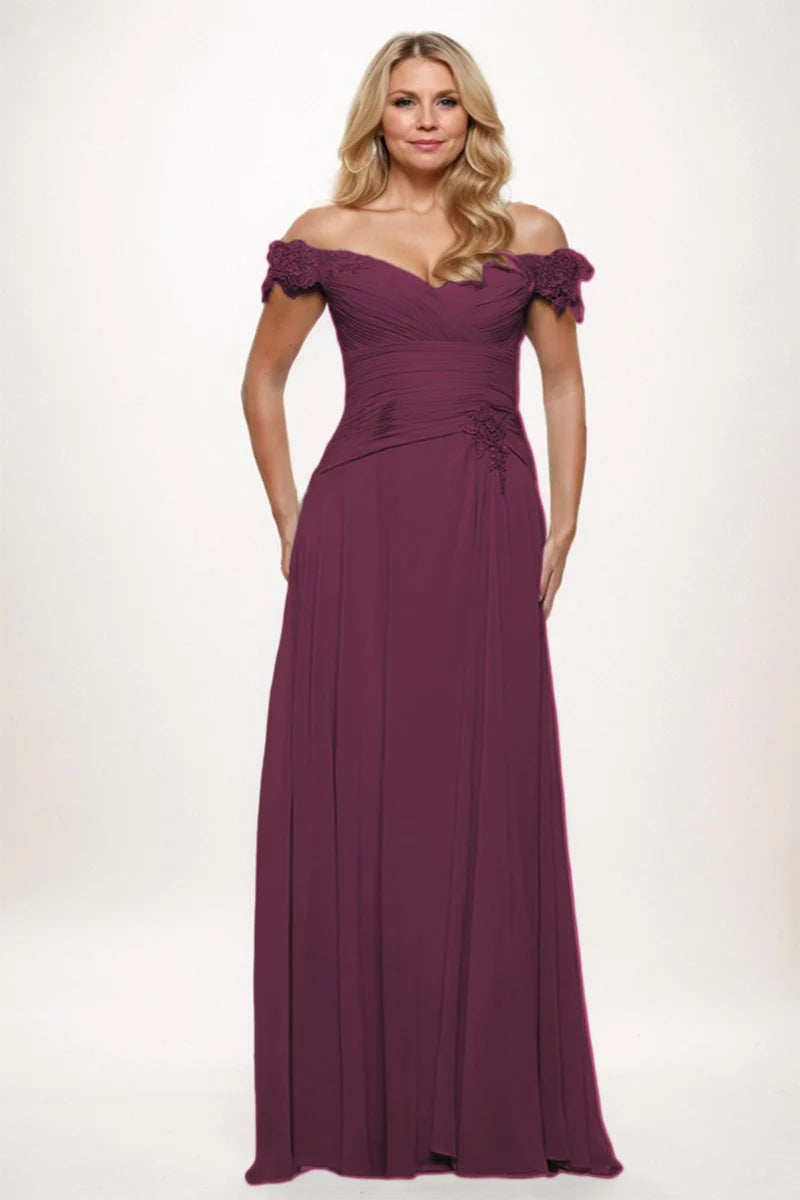 A-Line Maxi Chiffon Mother Dress CM0255