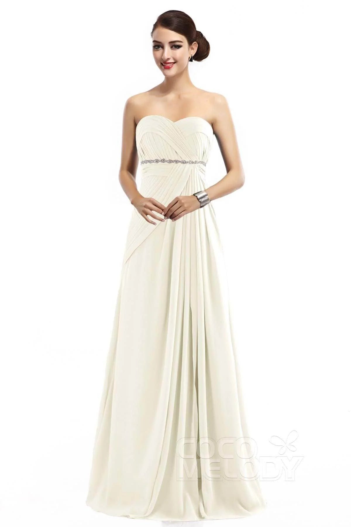 Sheath Floor Length Chiffon Bridesmaid Dress COZF14022