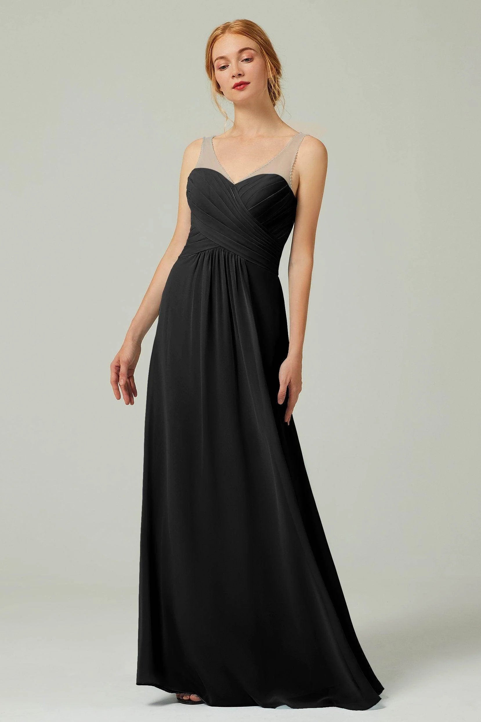 A-Line Floor Length Chiffon Bridesmaid Dress CB0331