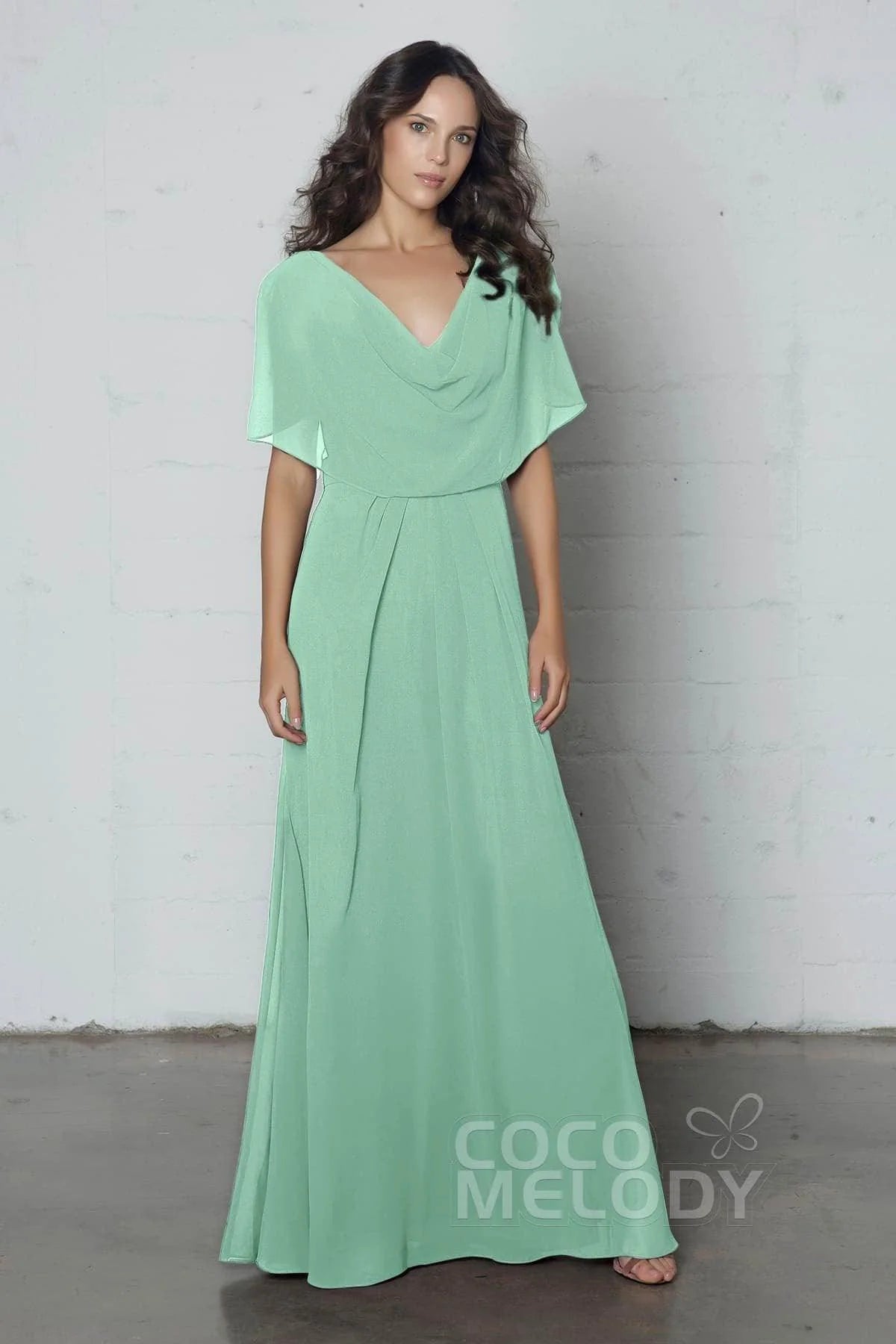 Sheath-Column Floor Length Chiffon Dress PR17014
