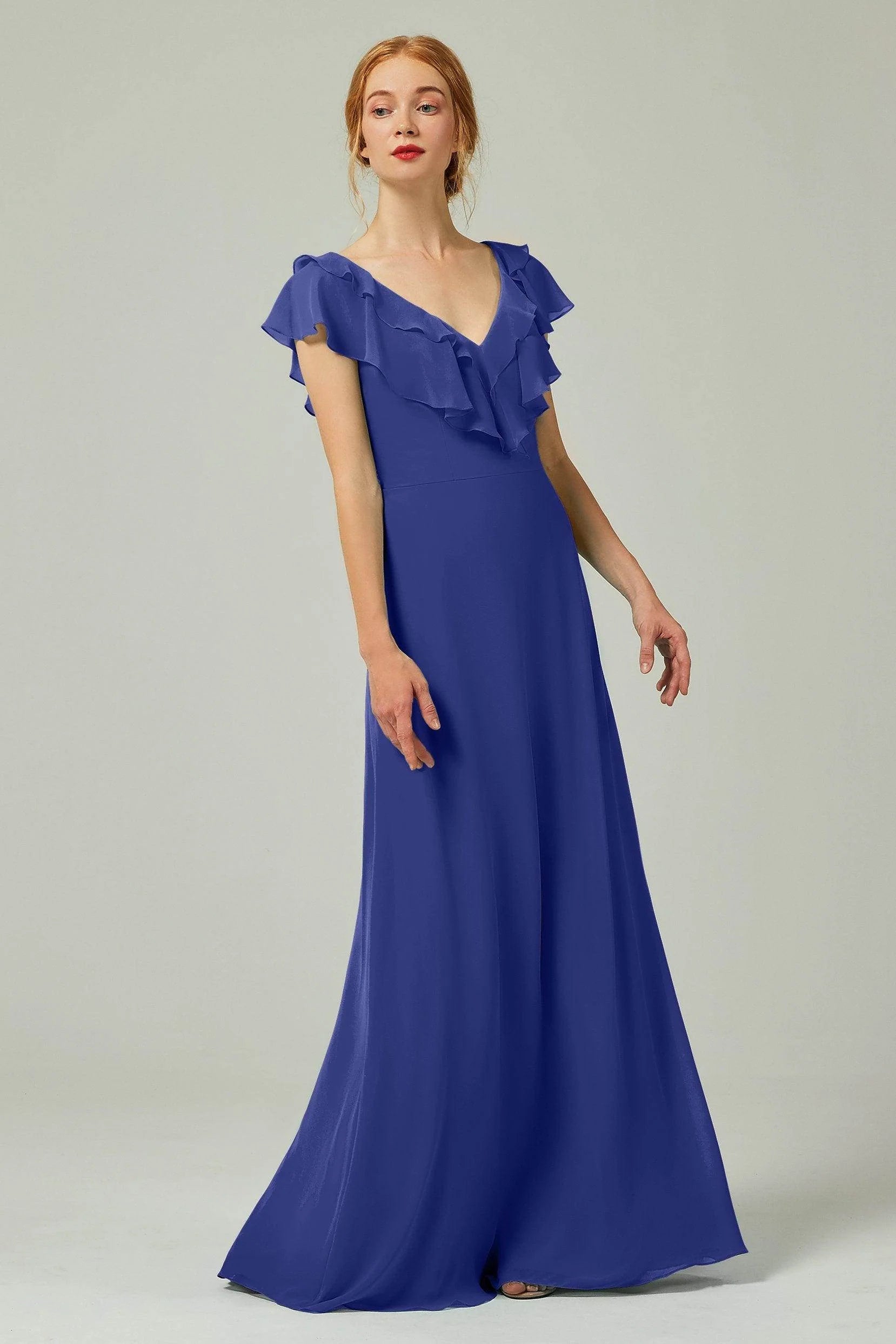 A-Line Floor Length Chiffon Bridesmaid Dress CB0323