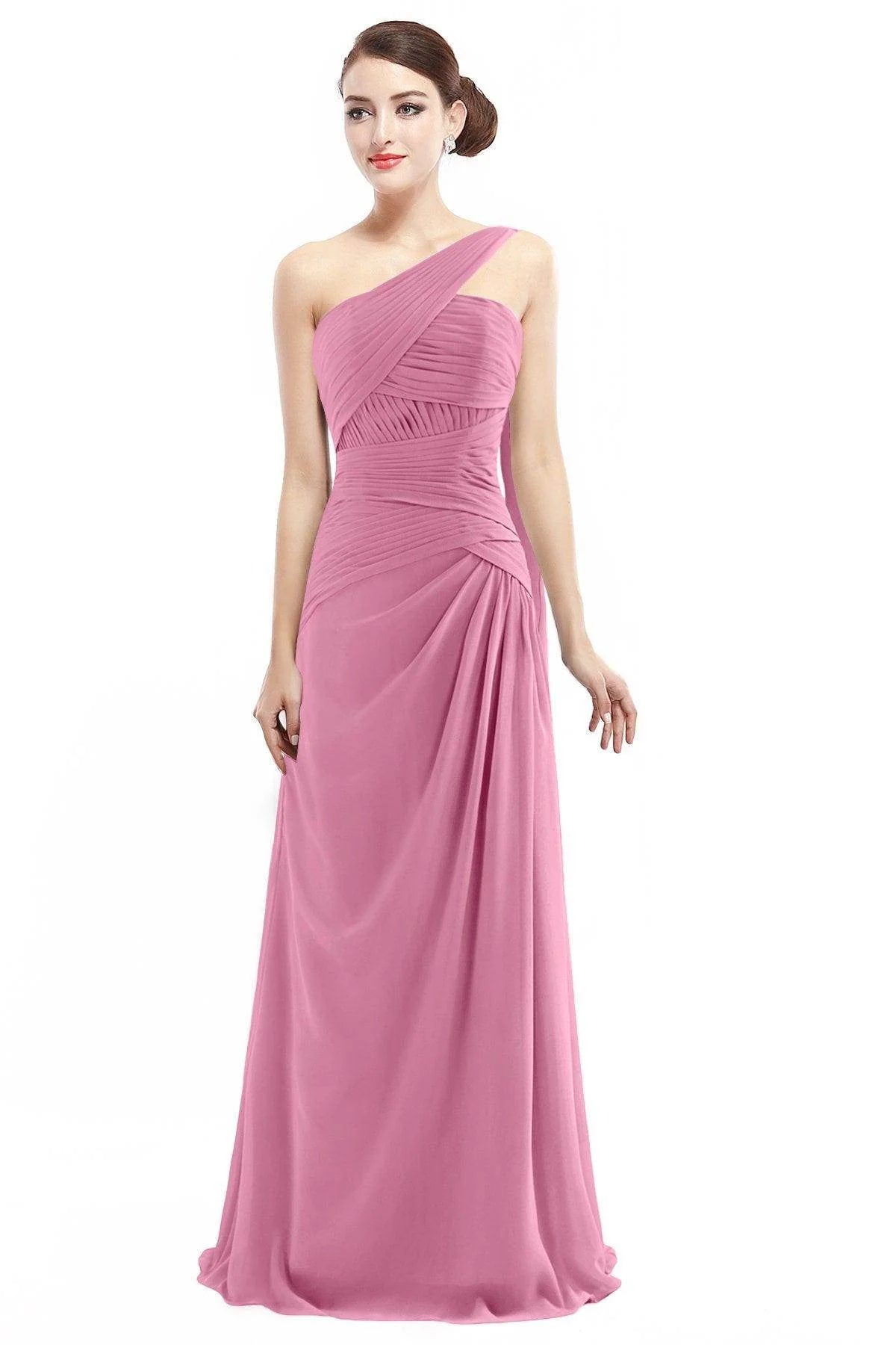Sheath Floor Length Chiffon Bridesmaid Dress COZF14021