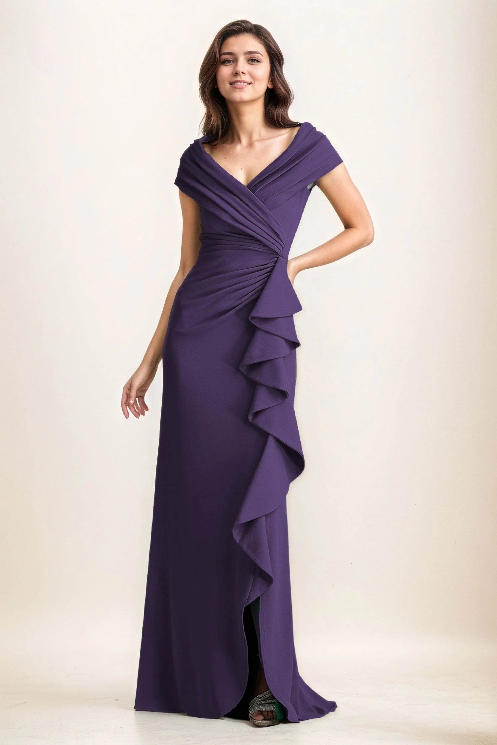 Sheath-Column Maxi Elastic Cloth Wedding Guest Dress CG0280