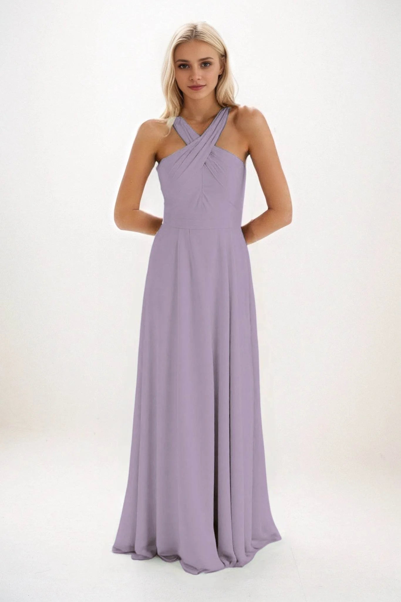 A-Line Maxi Chiffon Bridesmaid Dress CB0824
