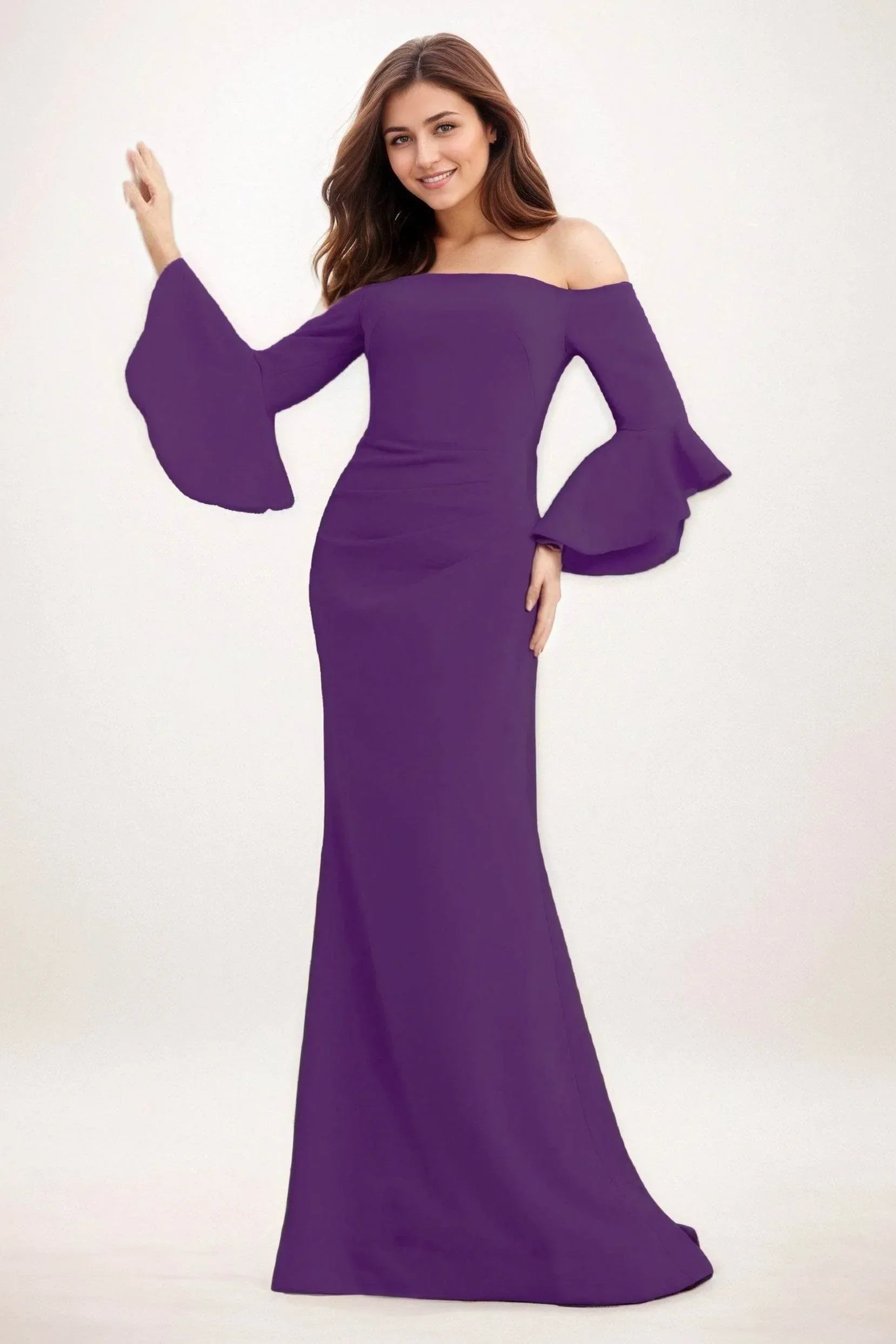Trumpet-Mermaid Maxi Elastic Cloth Wedding Guest Dress CG0298