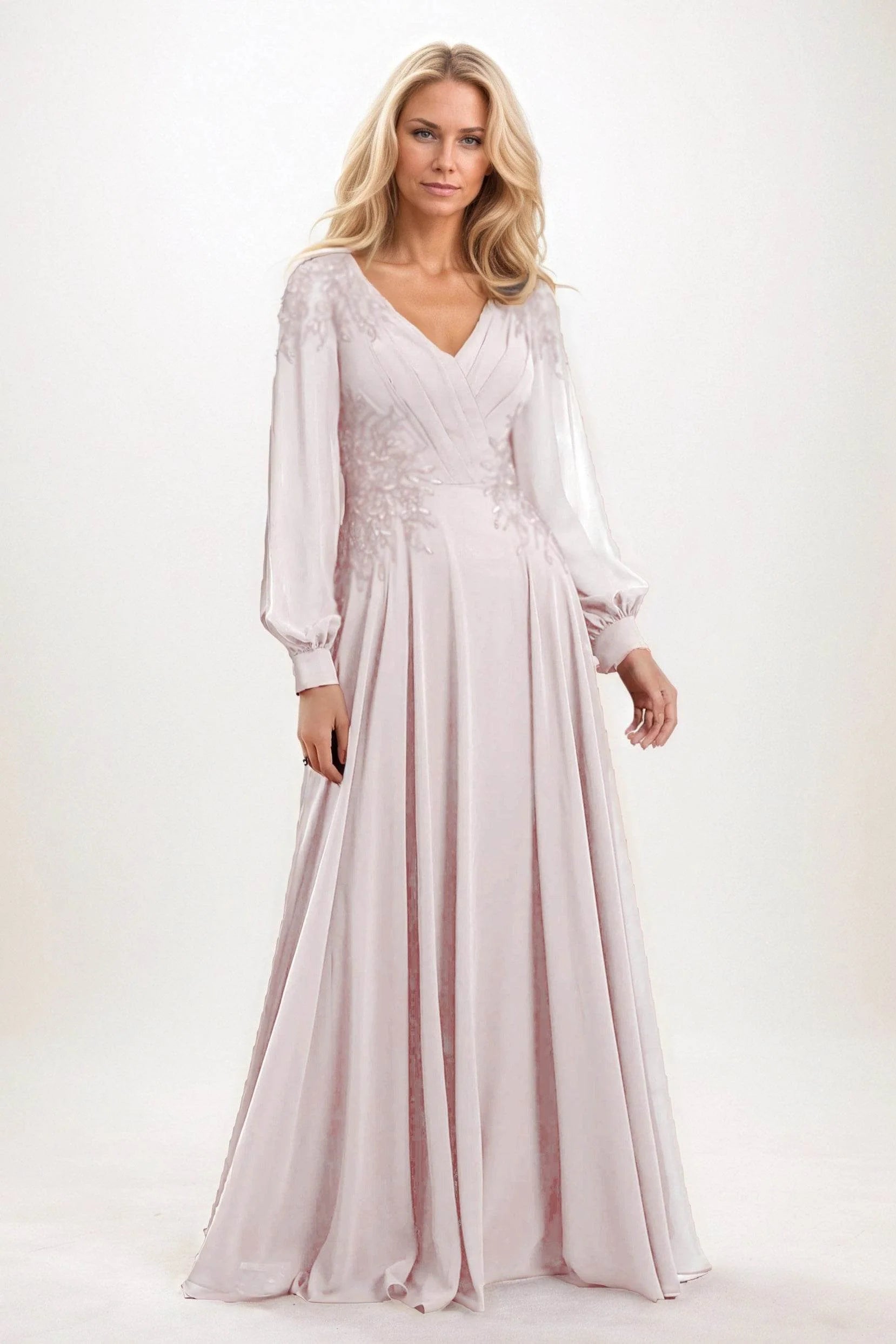 A-Line Maxi Chiffon Mother of the Bride Dresses CM0405