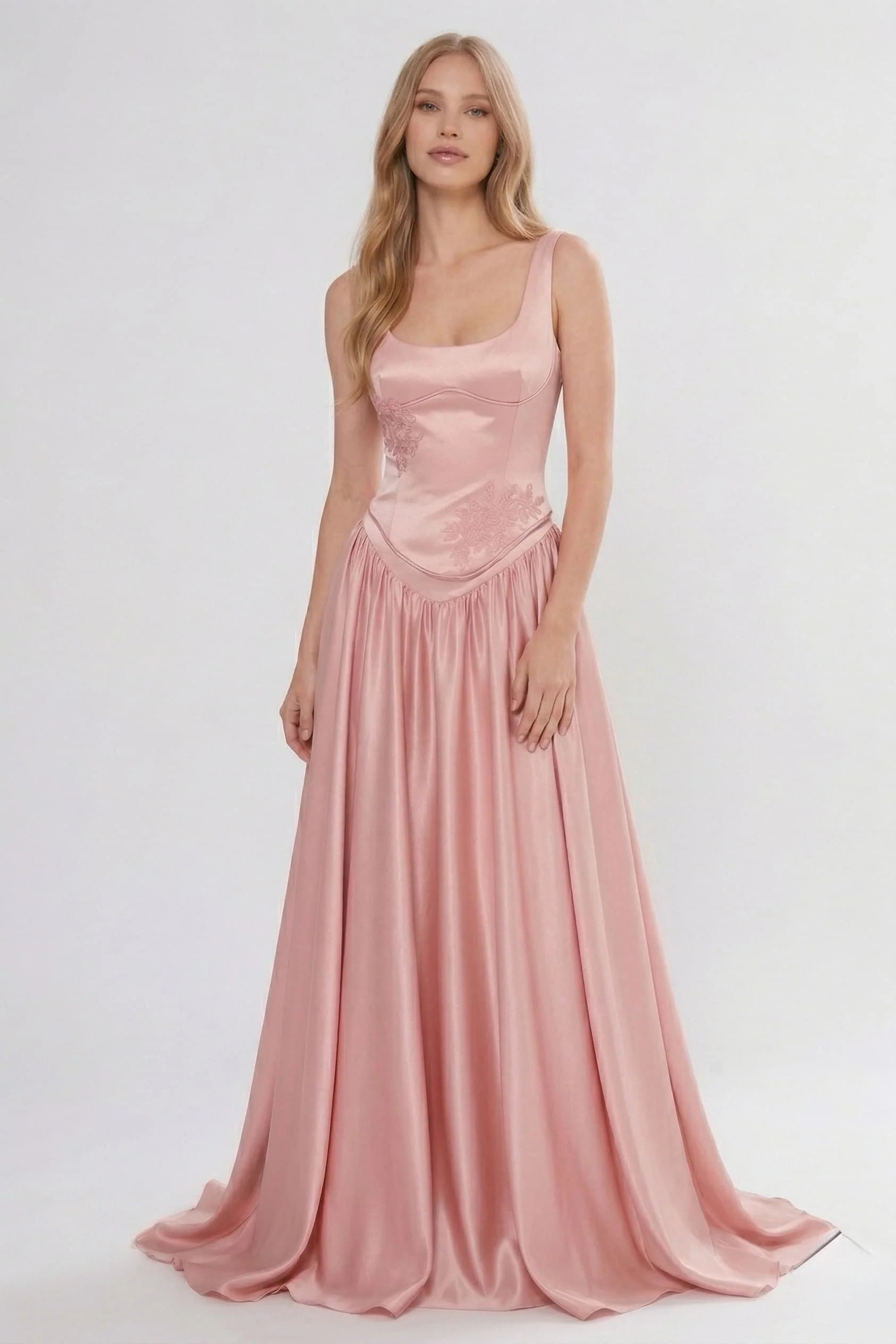 A-Line Floor Length Soft Satin Bridesmaid Dress CG0314BM