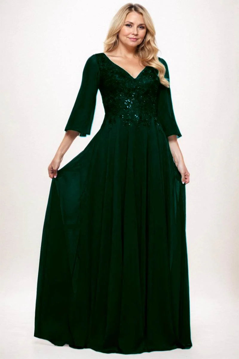A-Line Maxi Chiffon Mother Dress CM0254